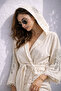 Women's Muslin Cotton Peshtemal Bathrobe I Beach Feather Pattern Black Dreamcatcher I Unisex I Plage Kimono Kaftan - 4