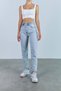 Margaret Snow Blue Mom Jean High Waist Detail Boyfriend Jeans - 5