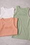 Halter Neck 3-Piece Powder, Green and White Color Modal Camisole Women's Undershirt - 3