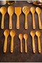 Wooden Serving Set Natural Wooden Spoon, Turmeric Spatula, Kitchen Utensils Set - 4
