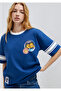 Garfield Printed Navy Blue T-Shirt Loose Fit / Relaxed Comfortable Cut 1614052-82625