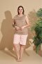 Women's Milan Fabric Large Size Curve Printed Patterned Bamboo Shorts Pajama Set