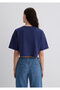 Evil Eye Bead Printed Navy Blue T-Shirt Crop / Short Cut 1613443-70495 - 5