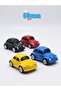 Metal Pull and Drop Mini Toy Vosvos Car Keychain 5 Pieces Colorful Woswos 6 cm - 2