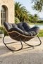 Modern Rattan Rocking Chair with Cushion for Indoor and Outdoor