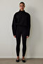 Black High Waist Leggings with Hidden Pocket Look - 4