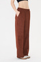 Women's Wide-Legged Trousers with Nevrurlu Pockets - Brown - 3