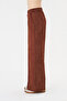 Women's Wide-Legged Trousers with Nevrurlu Pockets - Brown - 5