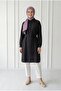 Miresia Lace-Up Long Modal Shirt-Pe261 Black