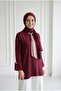 Adıgül Hidden Placketed Scarf Sleeve Cuffed Tunic-Şa1192 Claret Red