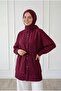 Saye Cape-Covered Waist Tunnel Shirt-Bn4659 Burgundy