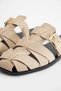 Shay Yoshi Beige Gold Accessory Belt Buckle Detailed Women's Slippers - 7