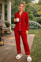 Women's Cotton Interlined Buttoned Piped Pajama Set - 2