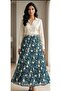 Women's Hijab Petrol Green Layered Ruffled Chiffon Skirt