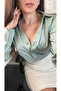 Women's Satin Shirt Long Sleeve Classic Chic Office Daily Shiny Fabric Buttoned Basic Shirt