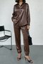 Women's Leopard Print Pants and Shirt Set