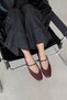 Evve Women's Buckle Detail Wrinkled Leather Ballerinas Light Burgundy - 2