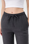 Women's Anthracite Linen Blend Loose Fit Trousers - 2