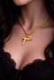 Supreme Uzi Gold Yellow Stainless Steel Necklace