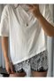 Women's Skirt Asymmetrical Lace Detail Blouse - 2
