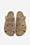 Women's Genuine Leather Closed Front Eva Sole Buckle Daily Olive Suede Sabo Slippers Yolis Toprak Suede - 7