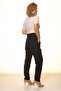 Women's Navy Blue High Waist Fabric Trousers 9C-4047 - 3