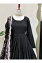Black Chinon Silk Top Bottom & Dupatta Set - HRT3449 | Black - 3