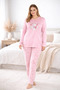 Plus Size Oversized Viscose Long Sleeve Seasonal Pajama Set B09-154 - 2