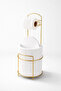 LUX GOLD Bathroom Toilet Paper Holder Trash Can Set Plastic Bucket 6 Liters Stainless Wire - 3