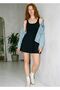 Women's Swimsuit Dress with Gathering Shorts - Pool Neckline with Chest Pads - 3