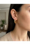 Non-Tarnish Steel Asymmetric Hoop Earrings - 2