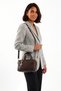 Women's Brown 4-Compartment Crossbody Bag with Metal Accessories and Zipper, Hand, Arm and Shoulder Bag - 2