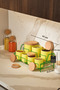 Green 7-Compartment Makeup Organizer Cosmetic Organizer Countertop Organizer Stainless Metal