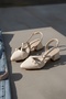 Paula Beige Patent Leather (4cm Heeled) Pointed Toe Shoes - 4