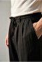 Magnus Tensel Fabric Relaxed Fit Summer Men's Trousers with Elastic Waist - Black - 2