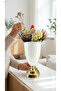 Modern Decorative Gold Leg White Vase Tabletop Accessory Decor - 2