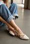 Paula Beige Patent Leather (4cm Heeled) Pointed Toe Shoes - 2