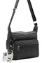 Black Women's Shoulder Bag Clinker Crinkle Fabric 4100