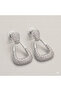 Non-Tarnish Steel Zircon Stone Geometric Cornered Triangle Earrings - Gift Boxed