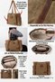 Waxed Canvas Genuine Leather Detailed Tote Bag - Water-Resistant Daily Women's Shoulder Bag – Darwin - 3
