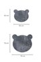 Teddy Bear 2-Piece Plush Bath Mat Set 50X50+75X75 cm Non-Slip Latex Base, Soft Surface, Washable - 2