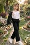 Girl's Leather Jacket Pants T-Shirt - 2