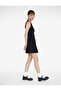 Belt Detailed Crew Neck Sleeveless Mini Flared Dress - 2