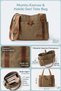 Waxed Canvas Genuine Leather Detailed Tote Bag - Water-Resistant Daily Women's Shoulder Bag – Darwin - 2