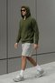 Men's Thessaloniki Knitted Standard Cut Knitwear Sweater with Hood and Pockets Khaki 25W2002