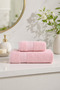 2-Piece Bath Towel Set 100% Cotton Certified, Body Head Towel Set Pink - 50X80 & 70X130Cm - 2