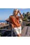 Women's Tile Thick Strap Round Neck Buttoned Sleeveless Linen Casual Shirt Blouse 700-2910286 - 3