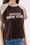 Crep Women's New York Text Printed Raglan Sleeve T-Shirt – Retro Style Relaxed Fit 100% Cotton - 5
