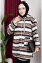 Patterned Hooded Plush Cardigan 2062-09 Brown - 3