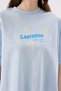 Crep Women's Santorini Text Printed Crew Neck Short Sleeve T-Shirt – Oversize Fit 100% Cotton Blue - 6